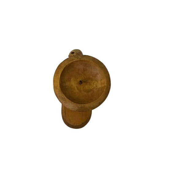 Rare Vintage Candelabra Candle Old Man Root Wooden Handmade Art Folk 10'' Spirit - Picture 6 of 14